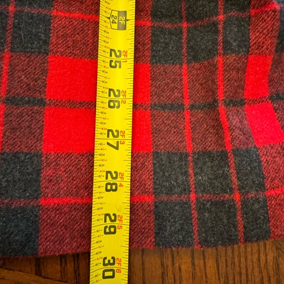 Vintage Red & Black Plaid wool blazer Size M oversized Academia Fall Boxy - Picture 10 of 15